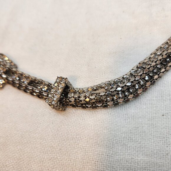 Rhinestone Silver Toned Thin Belt Size 30 main image 5